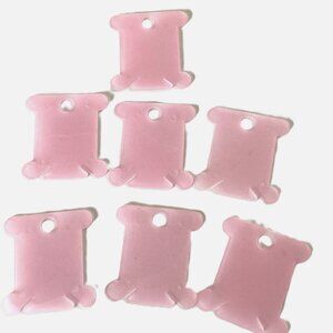 7 Pink Plastic Embroidery Floss Bobbins for Craft DIY Cross-stitch Embroidery